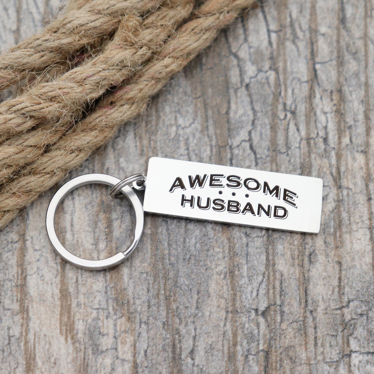 Awesome Husband Personalized Stainless Steel Keychain