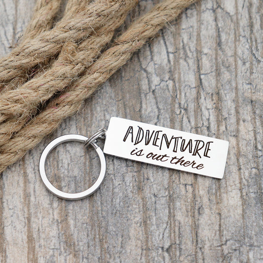 Adventure Is Out There Personalized Stainless Steel Keychain