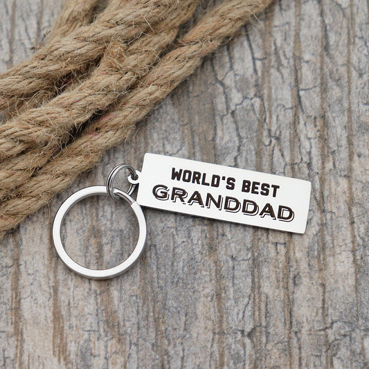 World's Best Granddad Personalized Stainless Steel Keychain