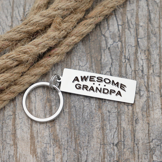 Awesome Grandpa Personalized Stainless Steel Keychain