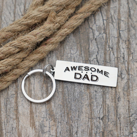 Awesome Dad Personalized Stainless Steel Keychain