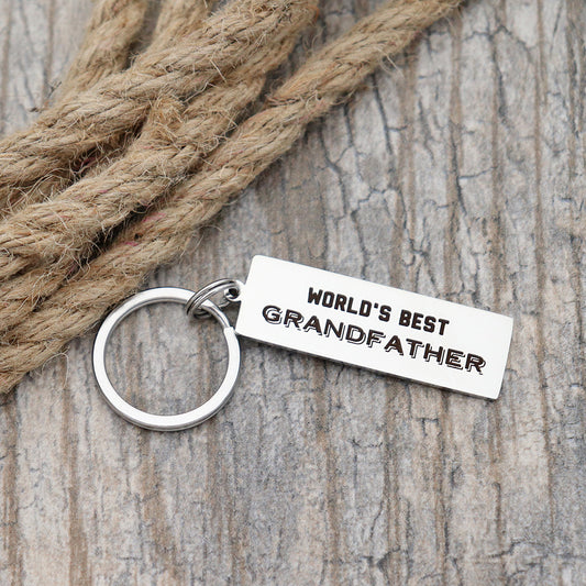 World's Best Grand Father Personalized Stainless Steel Keychain