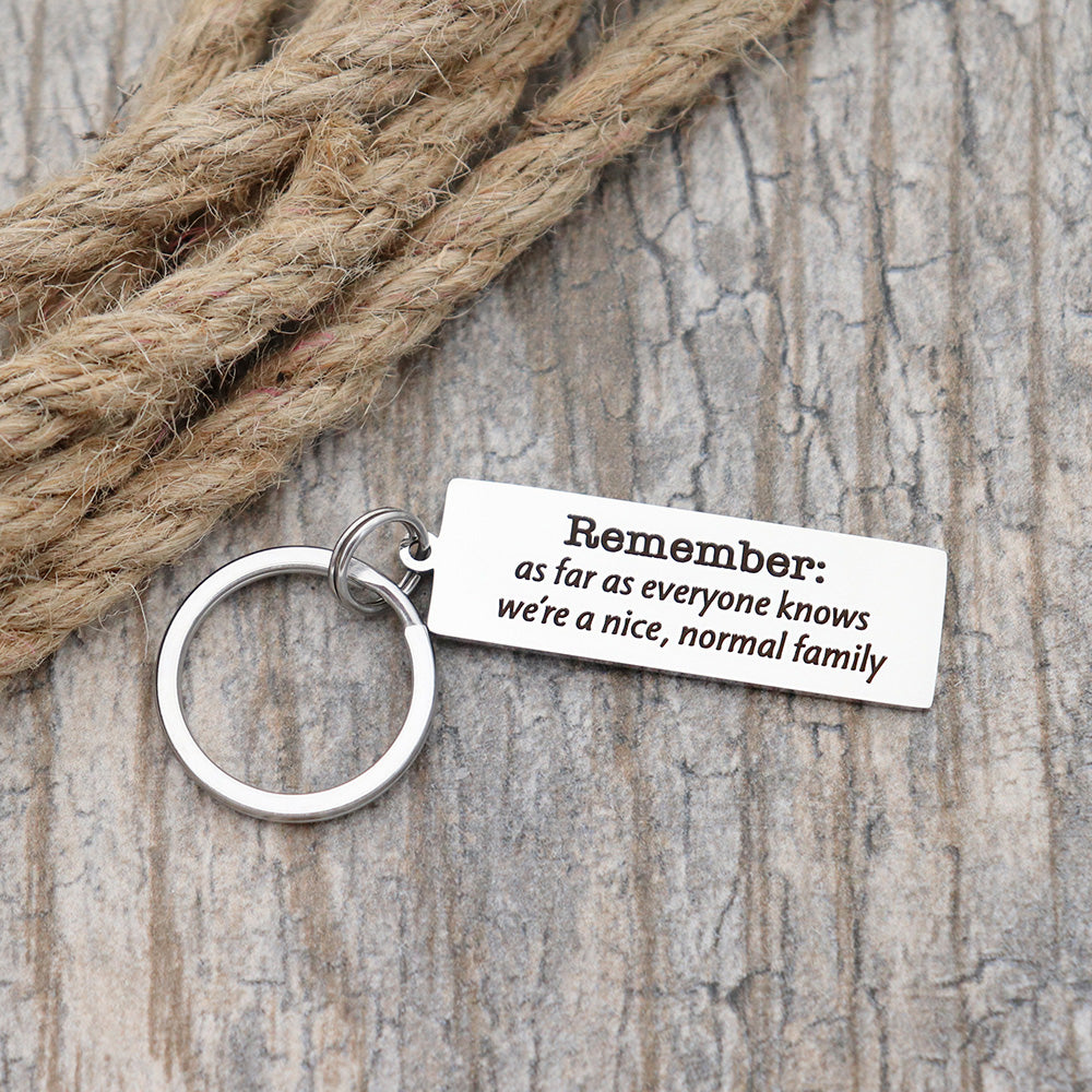 Funny Normal Family Personalized Stainless Steel Keychain