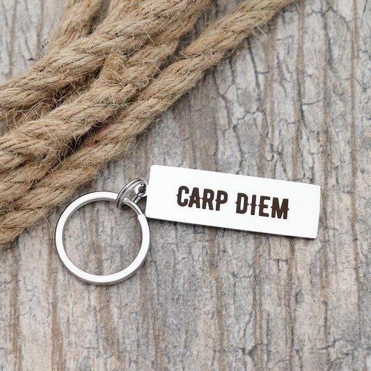 Carp Diem Personalized Stainless Steel Keychain