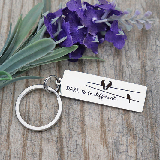 Dare To Be Different Personalized Stainless Steel Keychain