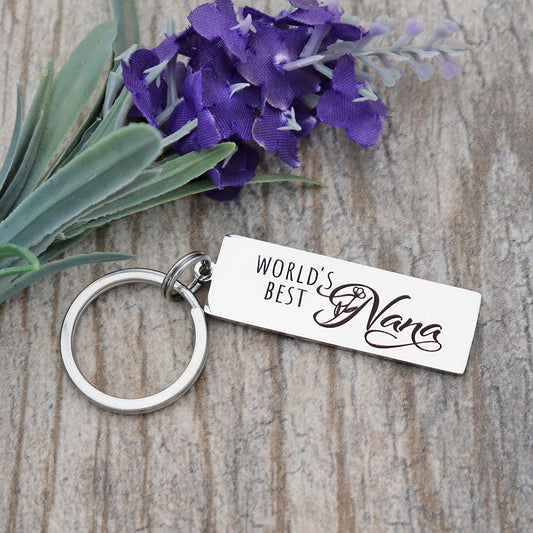 World's Best Nana Personalized Stainless Steel Keychain