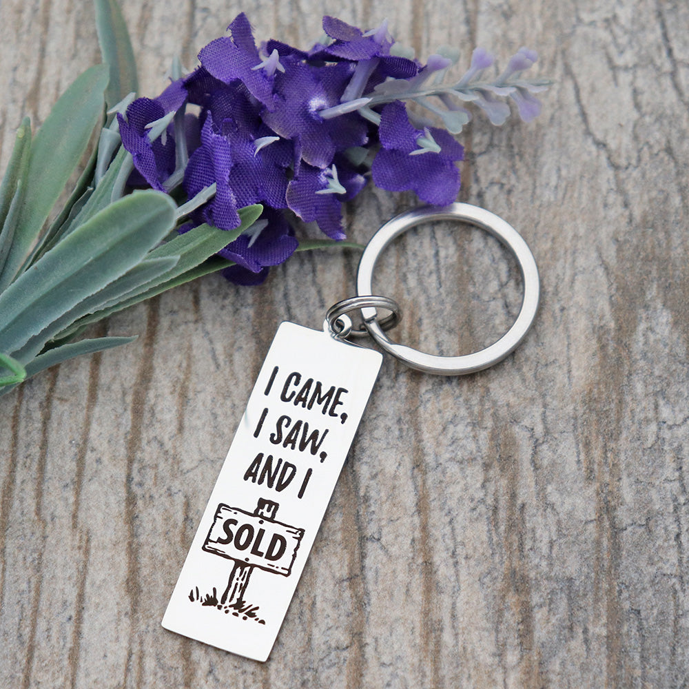 Real Estate Personalized Stainless Steel Keychain