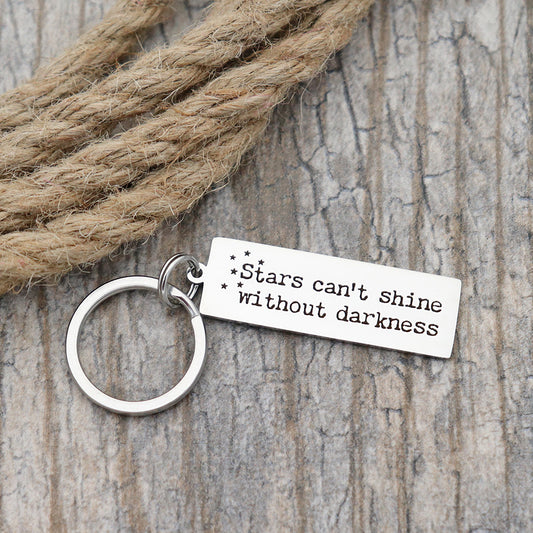 Stars Can't Shine Without Darkness Personalized Stainless Steel Keychain