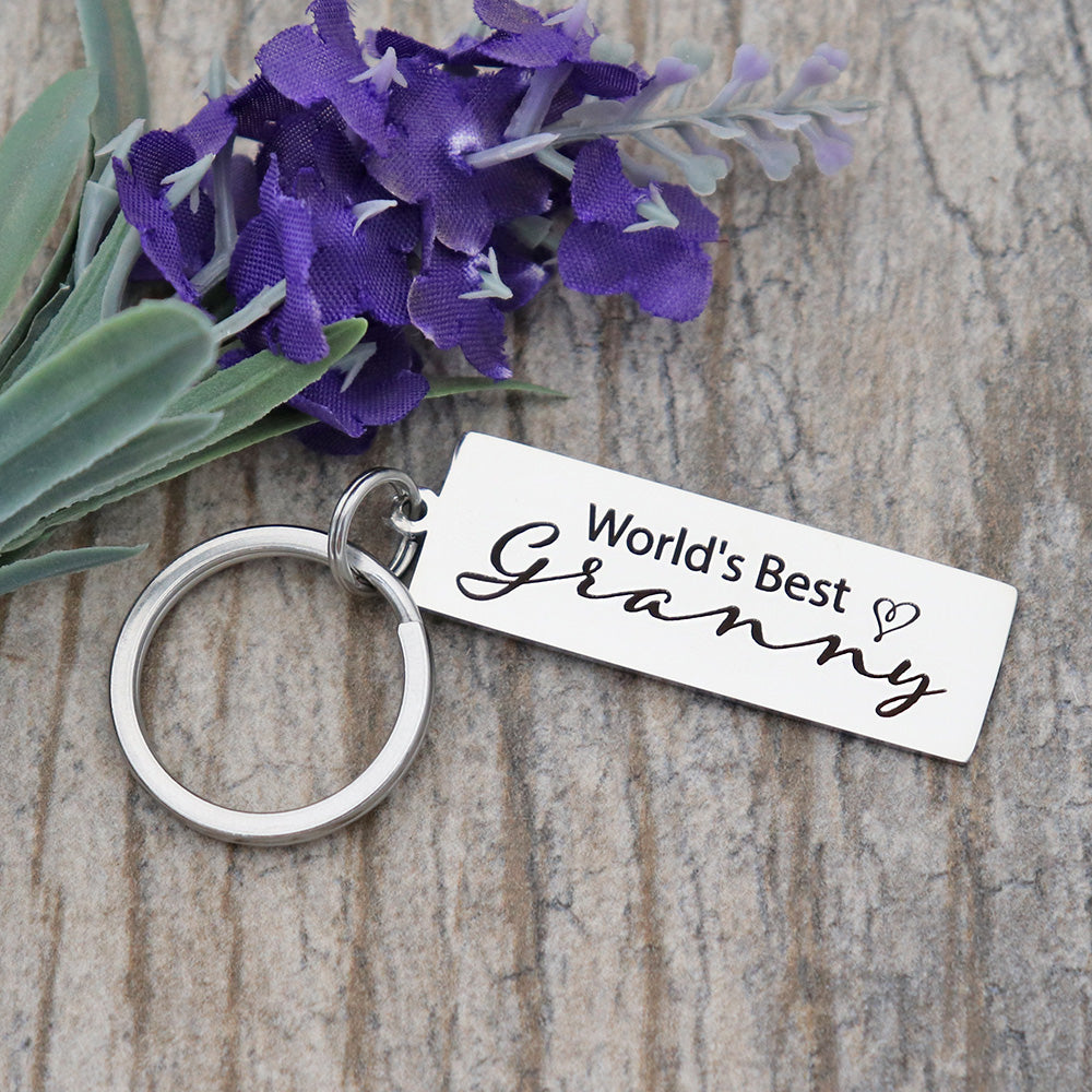 World's Best Granny Personalized Stainless Steel Keychain