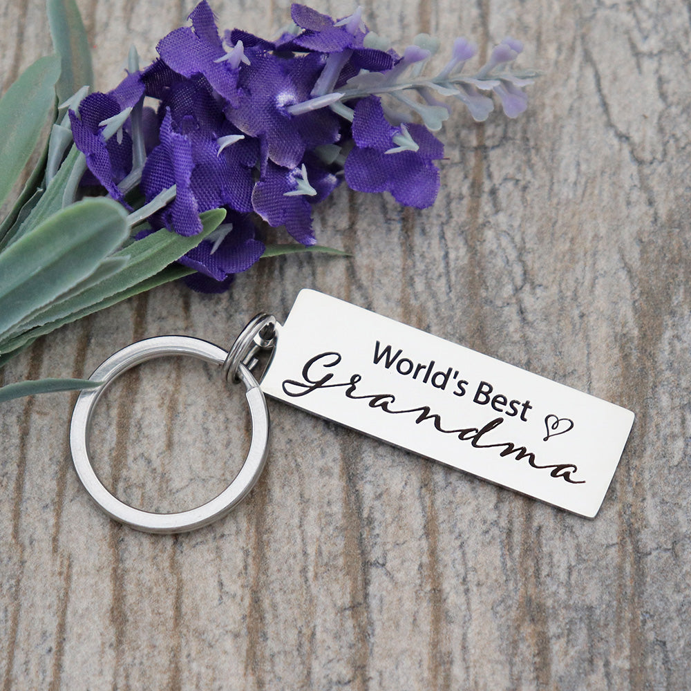 World's Best Grandma Personalized Stainless Steel Keychain