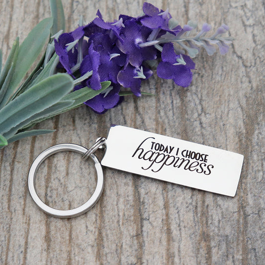 Today I Choose Happiness Personalized Stainless Steel Keychain