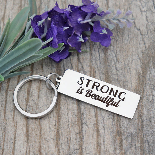 Strong Is Beautiful Personalized Stainless Steel Keychain