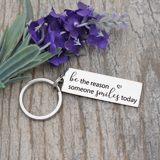 Be The Reason Someone Smiles Today Personalized Stainless Steel Keychain