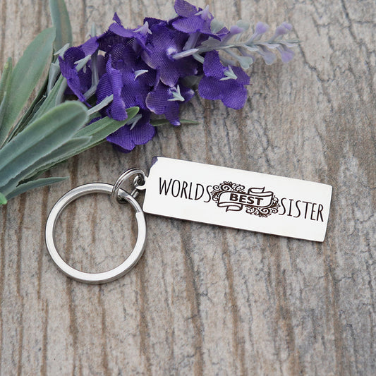 World's Best Sister Personalized Stainless Steel Keychain